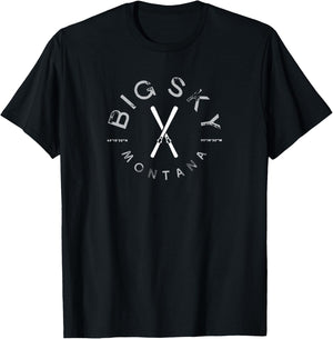 Big Sky Montana Vintage Graphic Ski T-Shirt - T-Shirt | Black