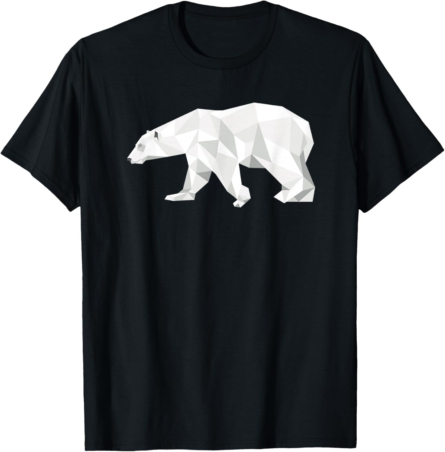 Cool Polar Bear Geometric Pattern Boho Art Christmas Animal T-Shirt - T-Shirt | Black
