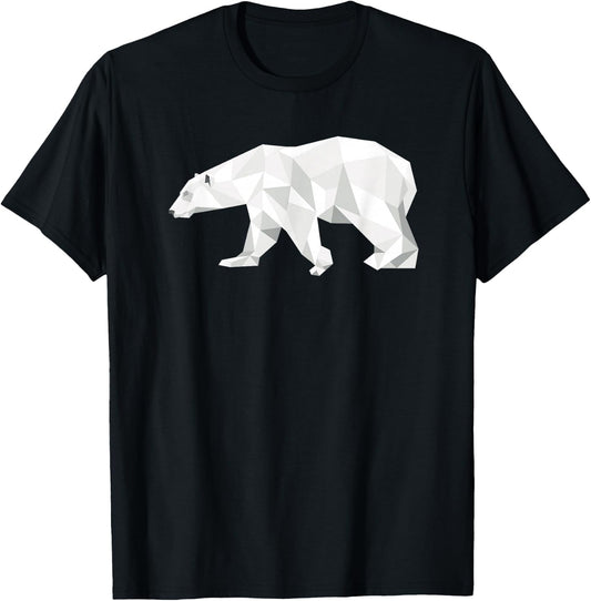 Cool Polar Bear Geometric Pattern Boho Art Christmas Animal T-Shirt - T-Shirt | Black