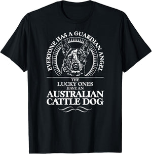 Funny Cattle Dog Guardian Angel dog Shirt gift T-Shirt - T-Shirt | Black