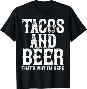 TACOS AND BEER Drinking Drunk Cinco De Mayo Men Women Gift T-Shirt - T-Shirt | Black