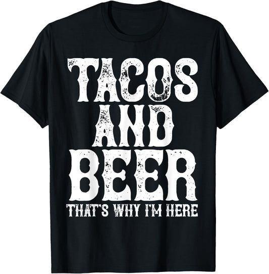 TACOS AND BEER Drinking Drunk Cinco De Mayo Men Women Gift T-Shirt - T-Shirt | Black