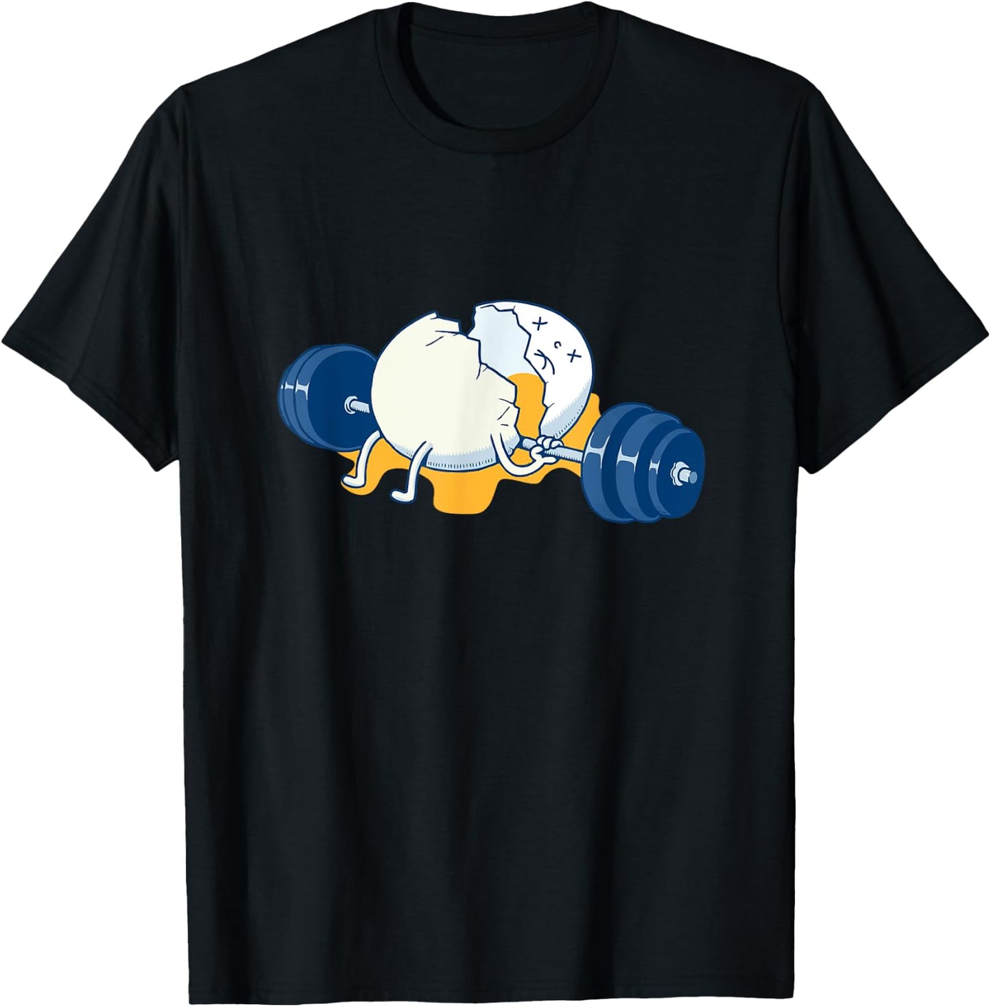 Weightlifting Accident Gym Funny Egg T-Shirt - T-Shirt | Black