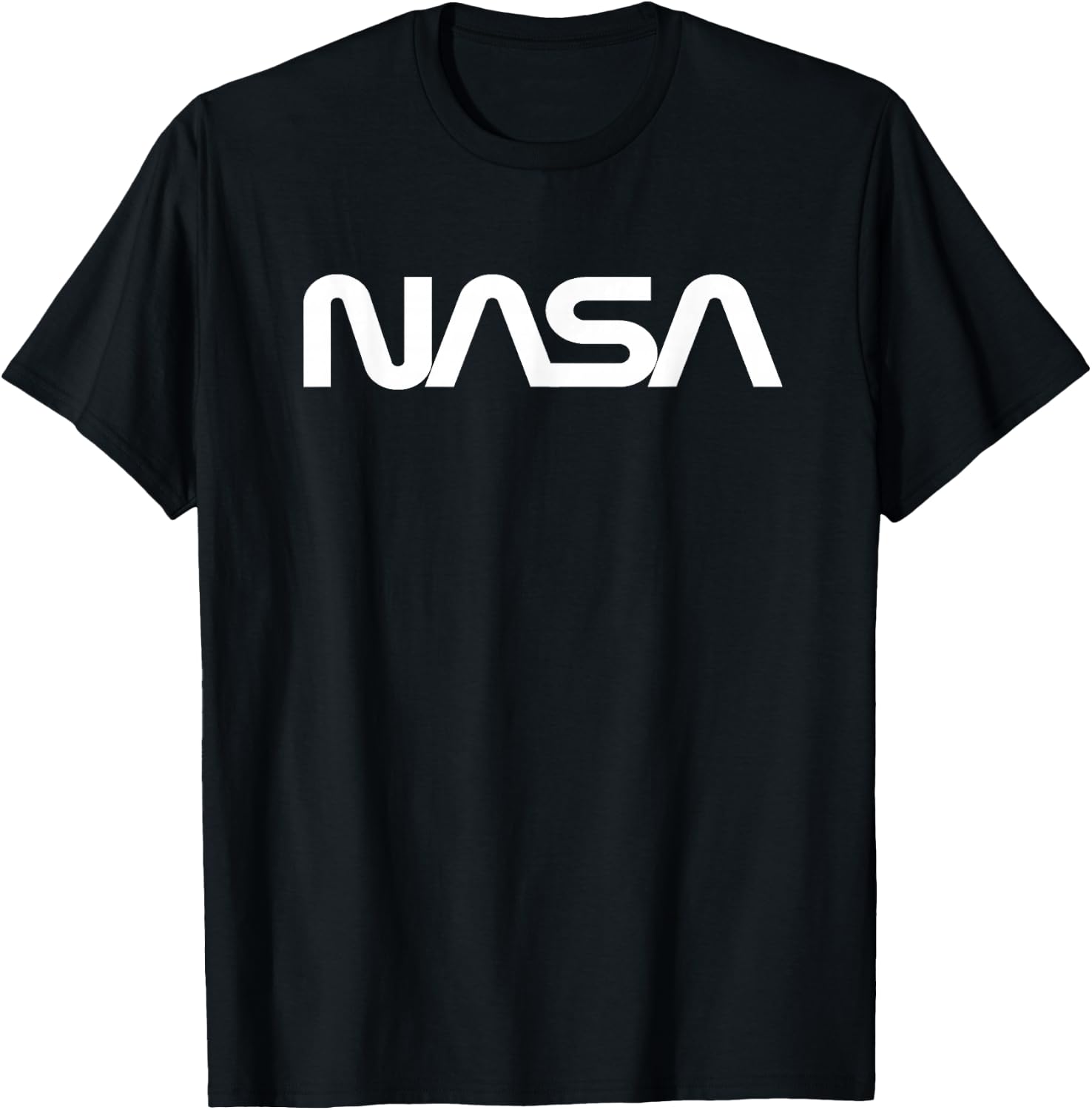 Classic NASA Worm White Logo T-Shirt - T-Shirt | Black