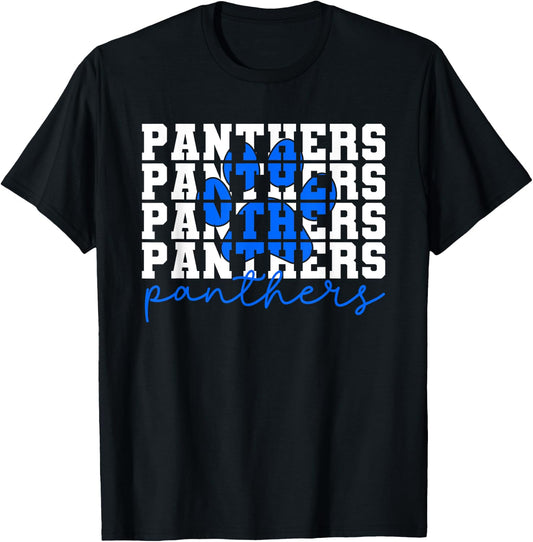 Vintage Panthers School Sports Name Spirit Go Back To School T-Shirt - T-Shirt | Black