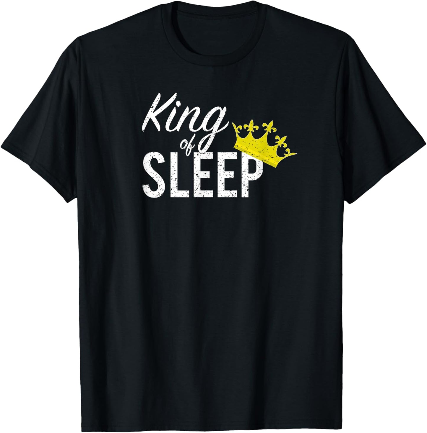 King of Sleep Crown Funny Pajamas Nap Snooze T-Shirt - T-Shirt | Black