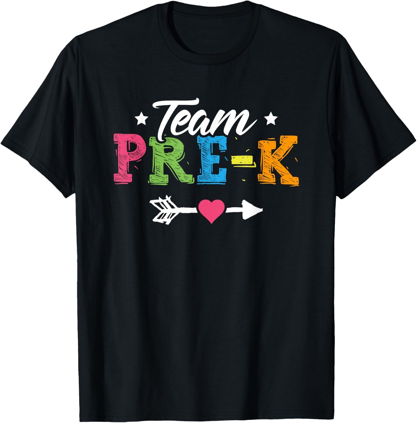 Team Pre-K Shirt PreSchool Teacher Student Back To School Women Girls Kids T-Shirt - T-Shirt | Black