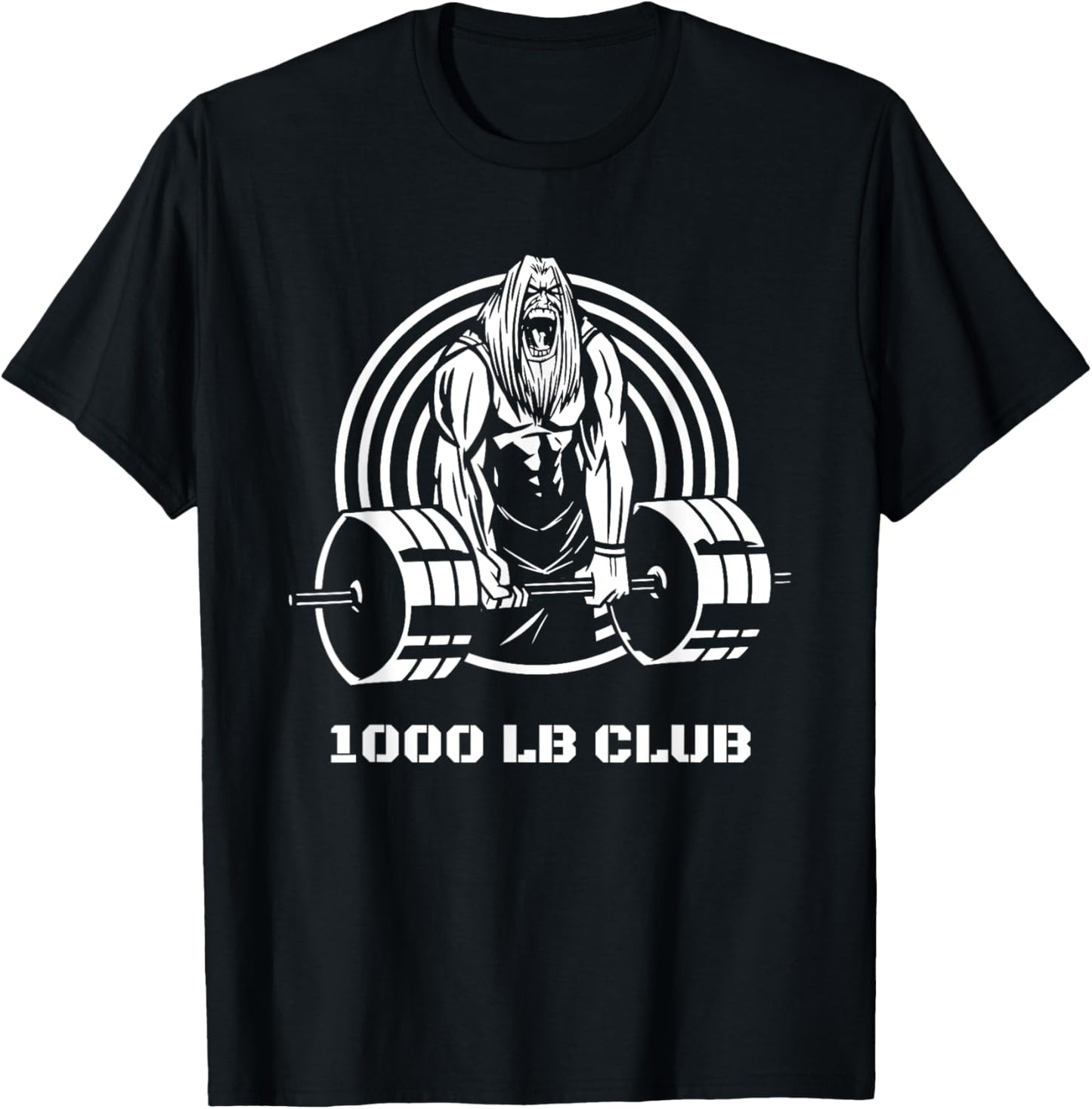 1000 Pound Club Muscle Strong Men Gym Workout Powerlifting T-Shirt - T-Shirt | Black