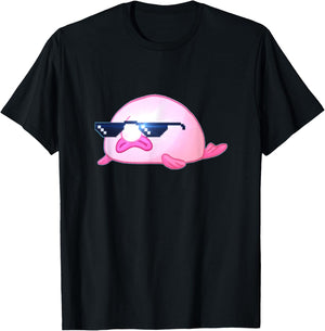 Cool Blobfish T Shirt With Sunglasses T-Shirt - T-Shirt | Black