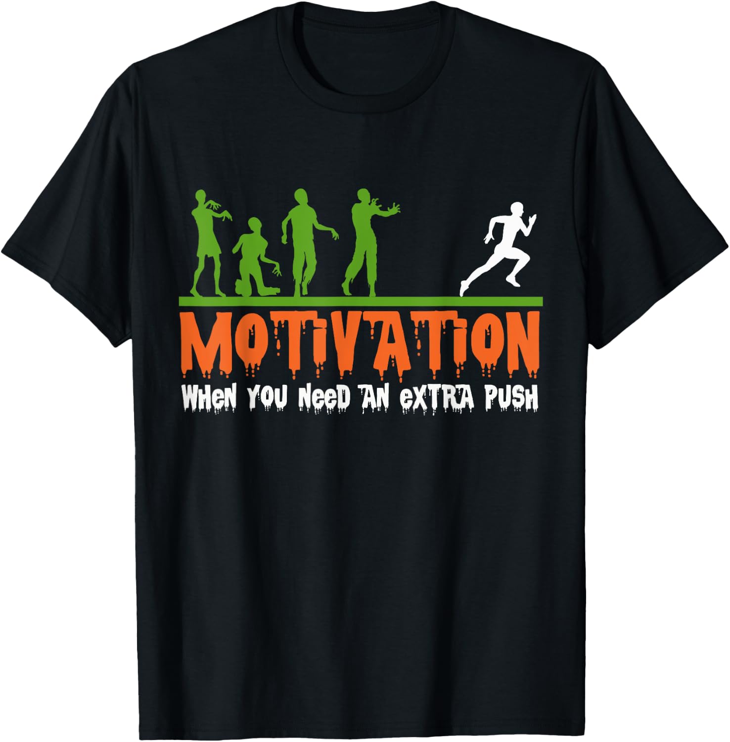 Zombie Halloween Costume Fitness Motivation, Funny Gym T-Shirt - T-Shirt | Black