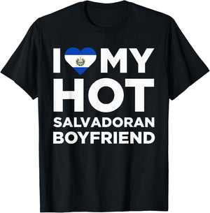 I Love My Hot El Salvadoran Boyfriend Cute El Salvador Native Relationship T-Shirt - T-Shirt | Black