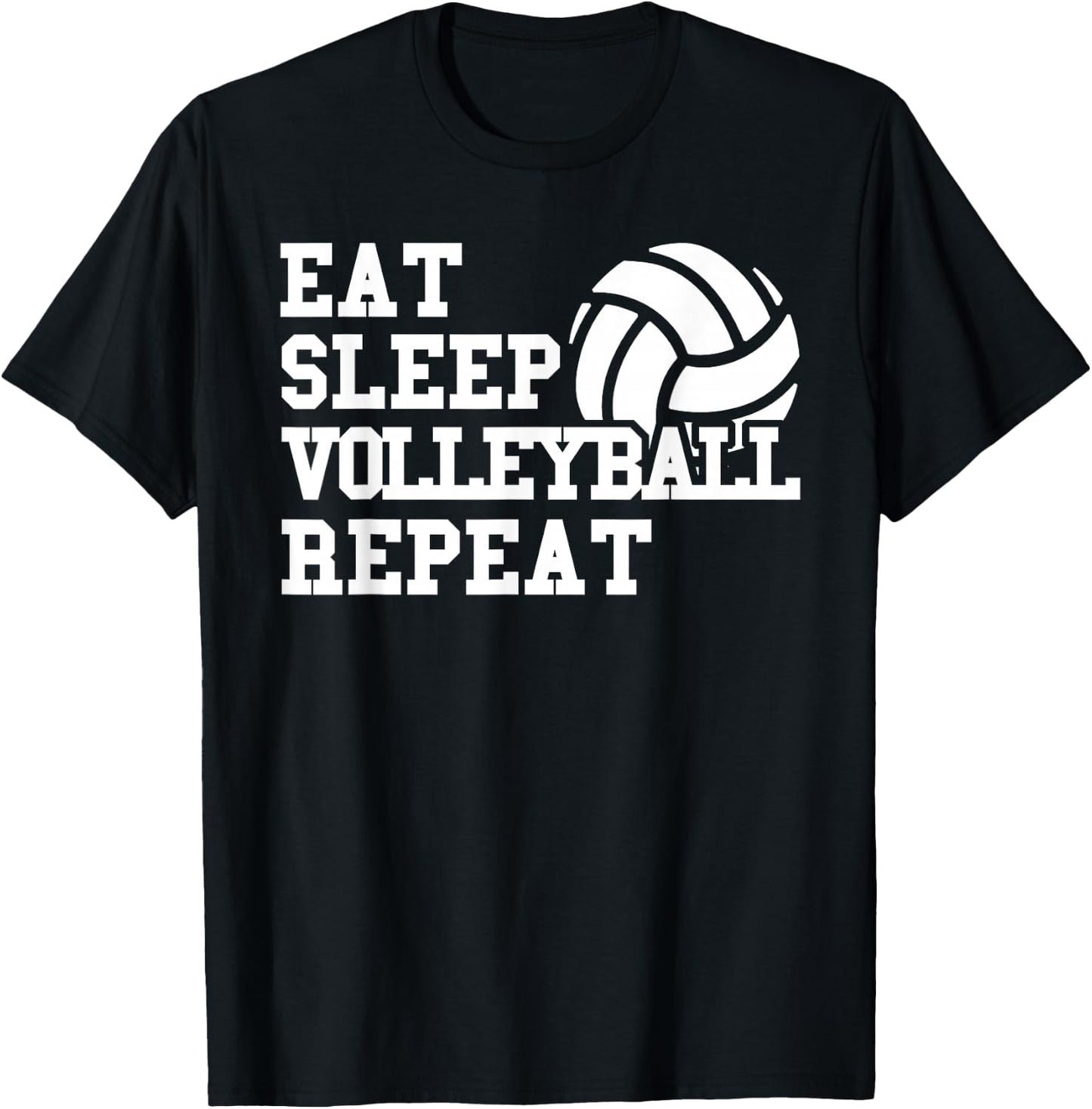 Eat Sleep Volleyball Repeat T-Shirt - T-Shirt | Black