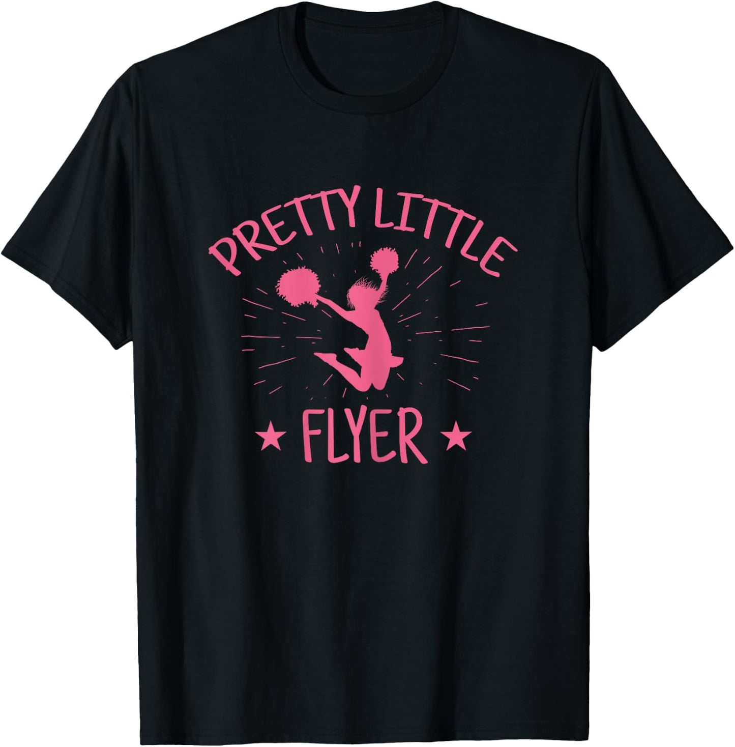 PRETTY LITTLE FLYER Cheerleader Love Mom Girls Gift T-Shirt - T-Shirt | Black
