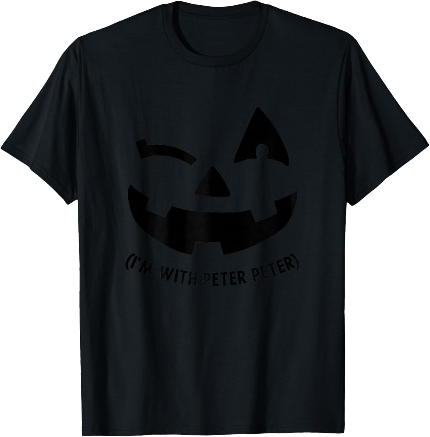 Im With Peter Couple Halloween Adult Women Her Eater Pumpkin T-Shirt - T-Shirt | Black