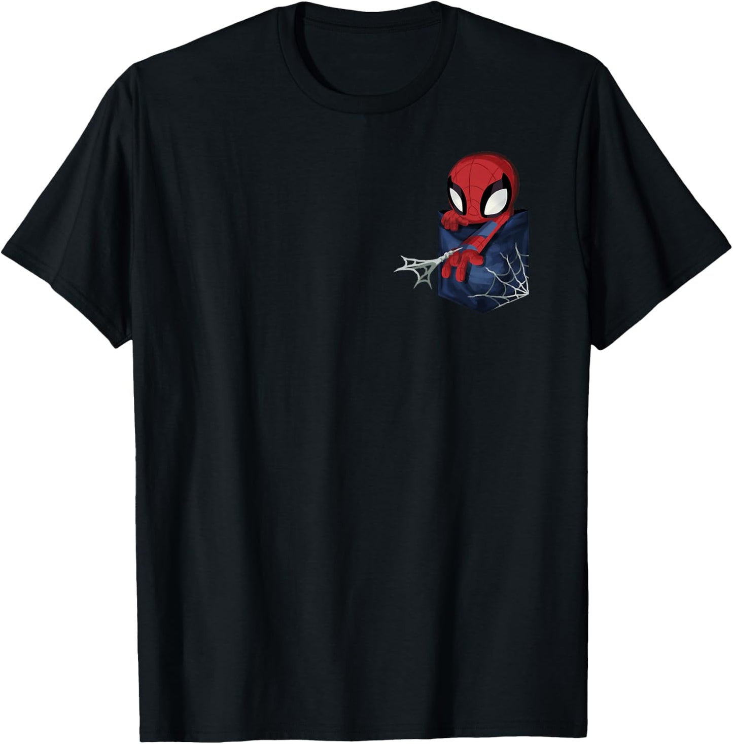 Marvel Spider-Man Left Chest Pocket T-Shirt - T-Shirt | Black