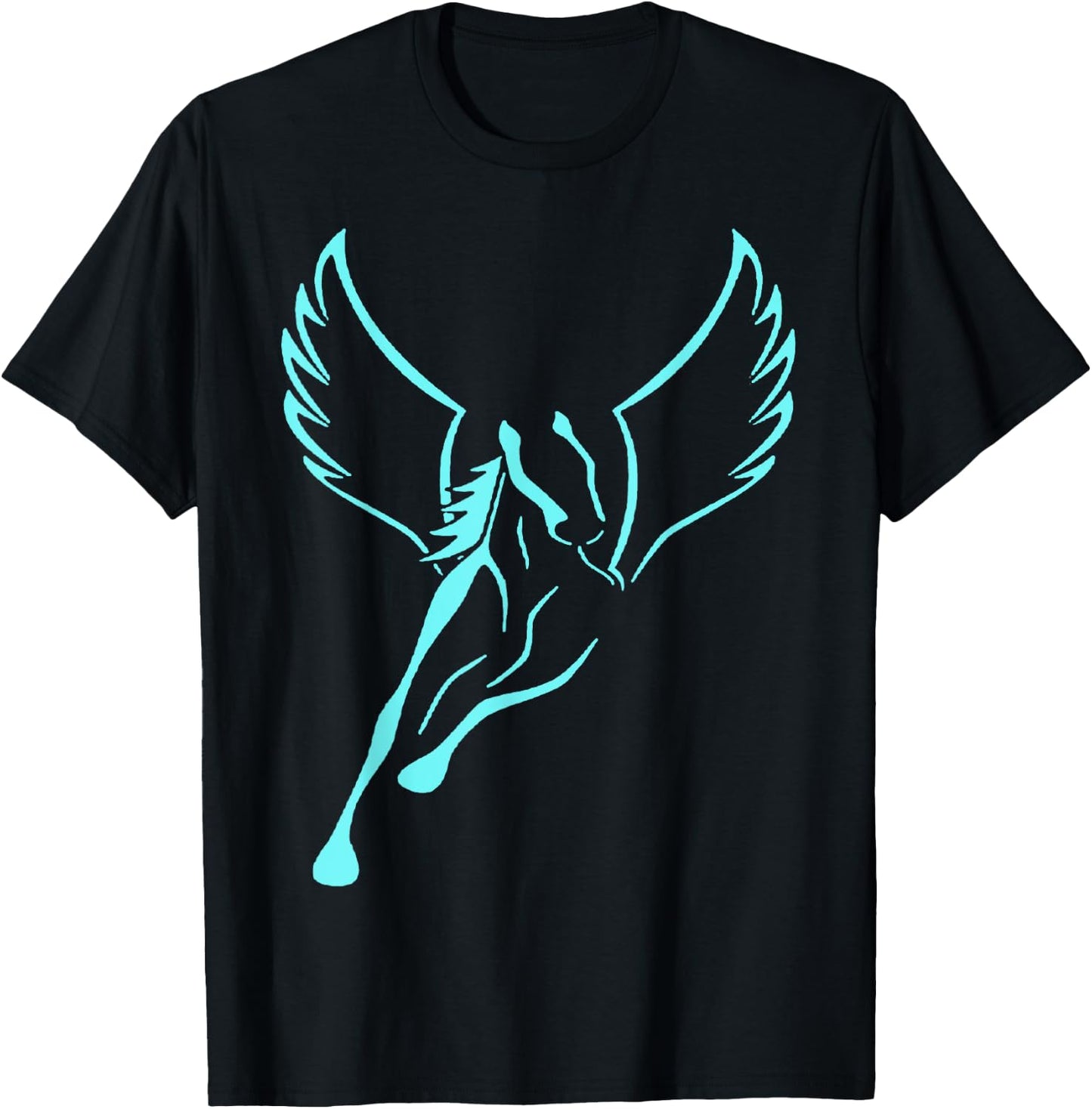 Pegasus Outline T-Shirt - T-Shirt | Black