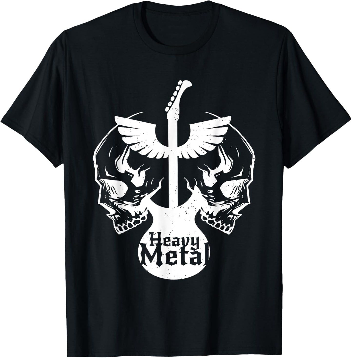 Heavy Metal Flying Guitars With Skulls Rock T-Shirt - T-Shirt | Black