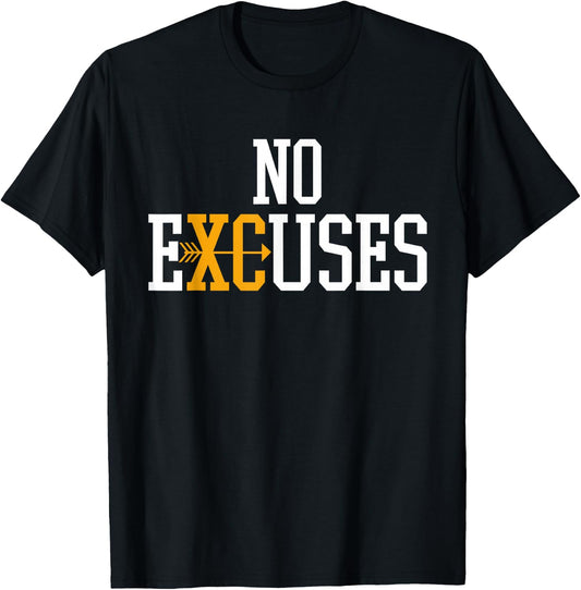 No Excuses Cross Country Track And Field Running T-Shirt - T-Shirt | Black