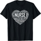 Proud Nurse Heart Love Appreciation Gift T-Shirt - T-Shirt | Black
