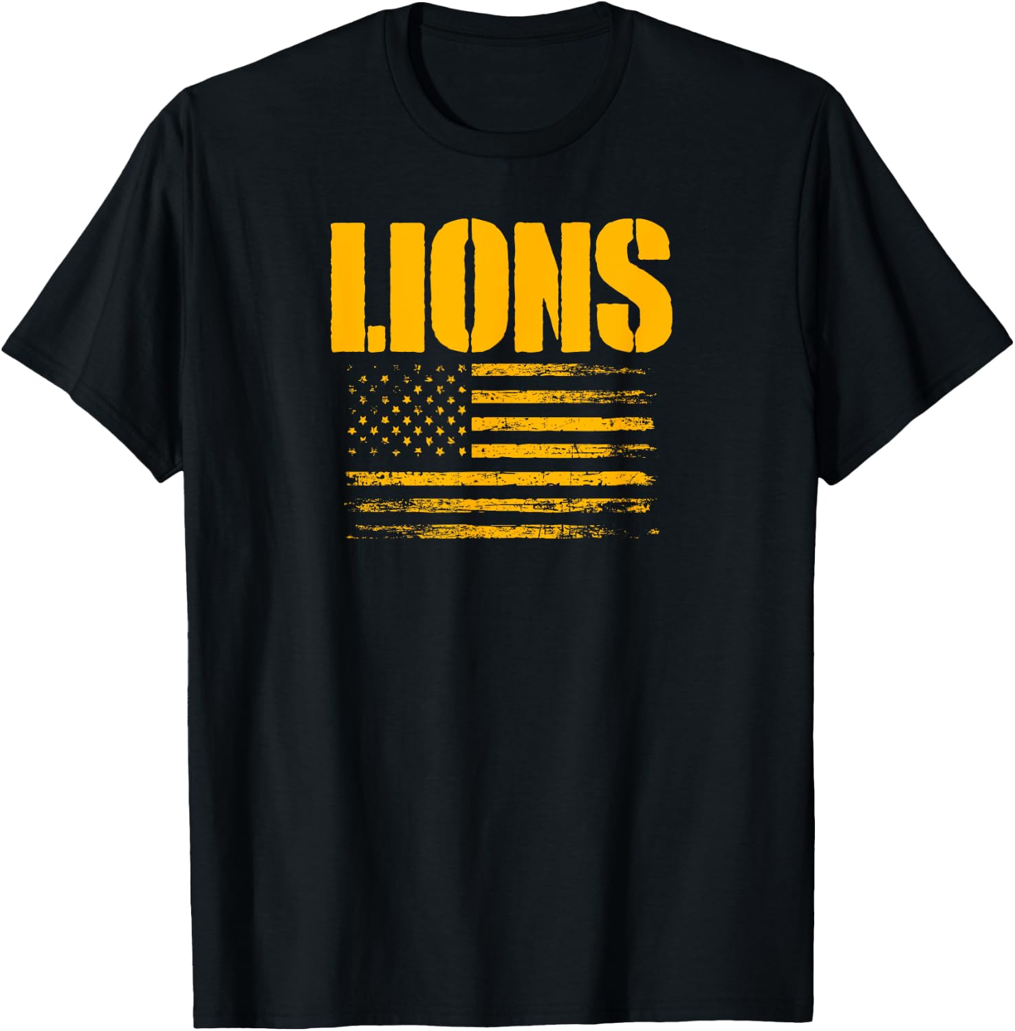 Lewisville Lions USA Flag Pride T-Shirt - T-Shirt | Black