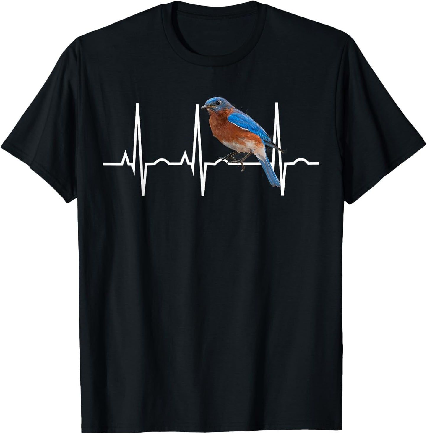 Bluebird Shirt - Bluebird Heartbeat Gift Birders T-Shirt - T-Shirt | Black