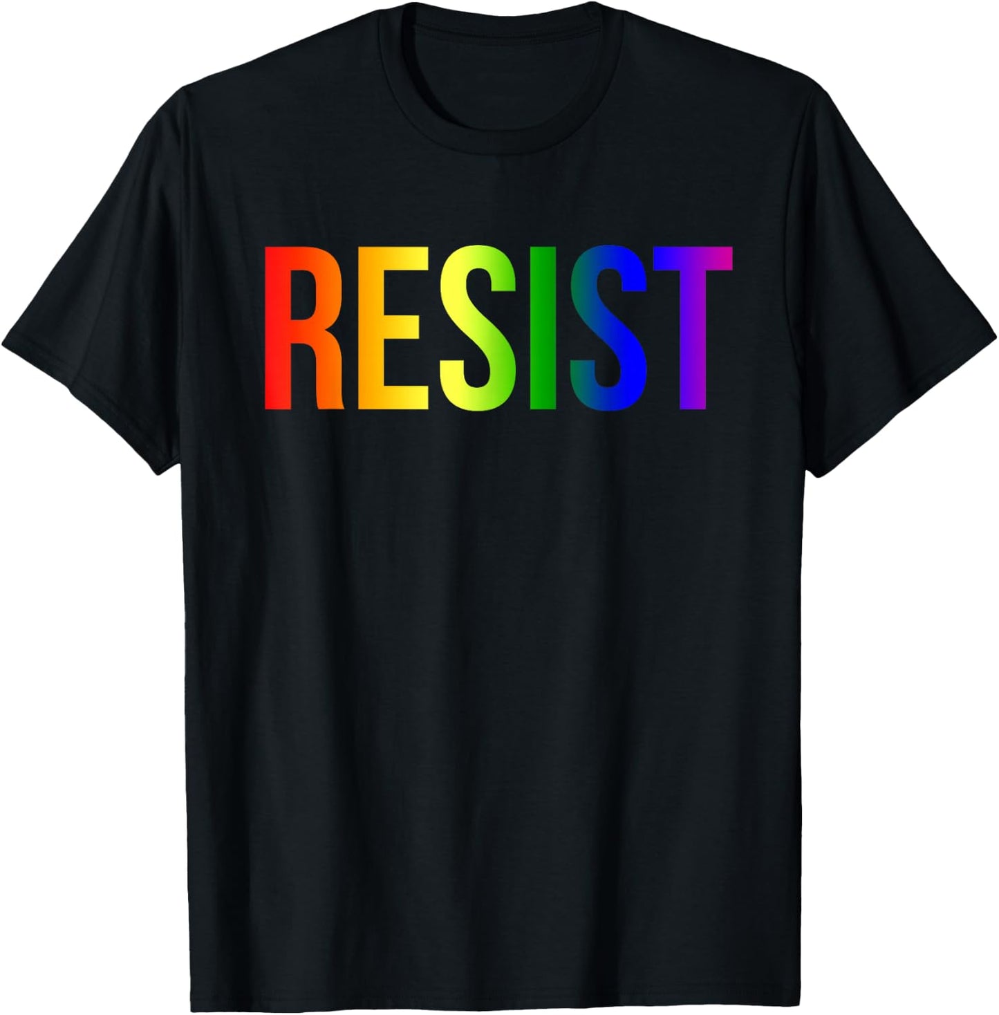 Resist Rainbow Flag Nationa Pride March Shirt T-Shirt - T-Shirt | Black
