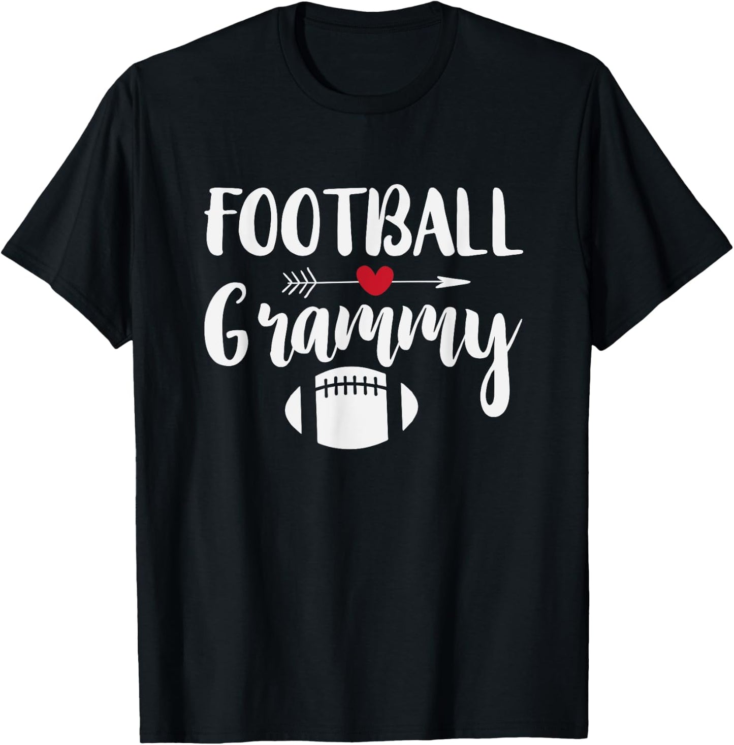 Football Grandma Shirt Sports Grandmother Grammy Gift T-Shirt - T-Shirt | Black