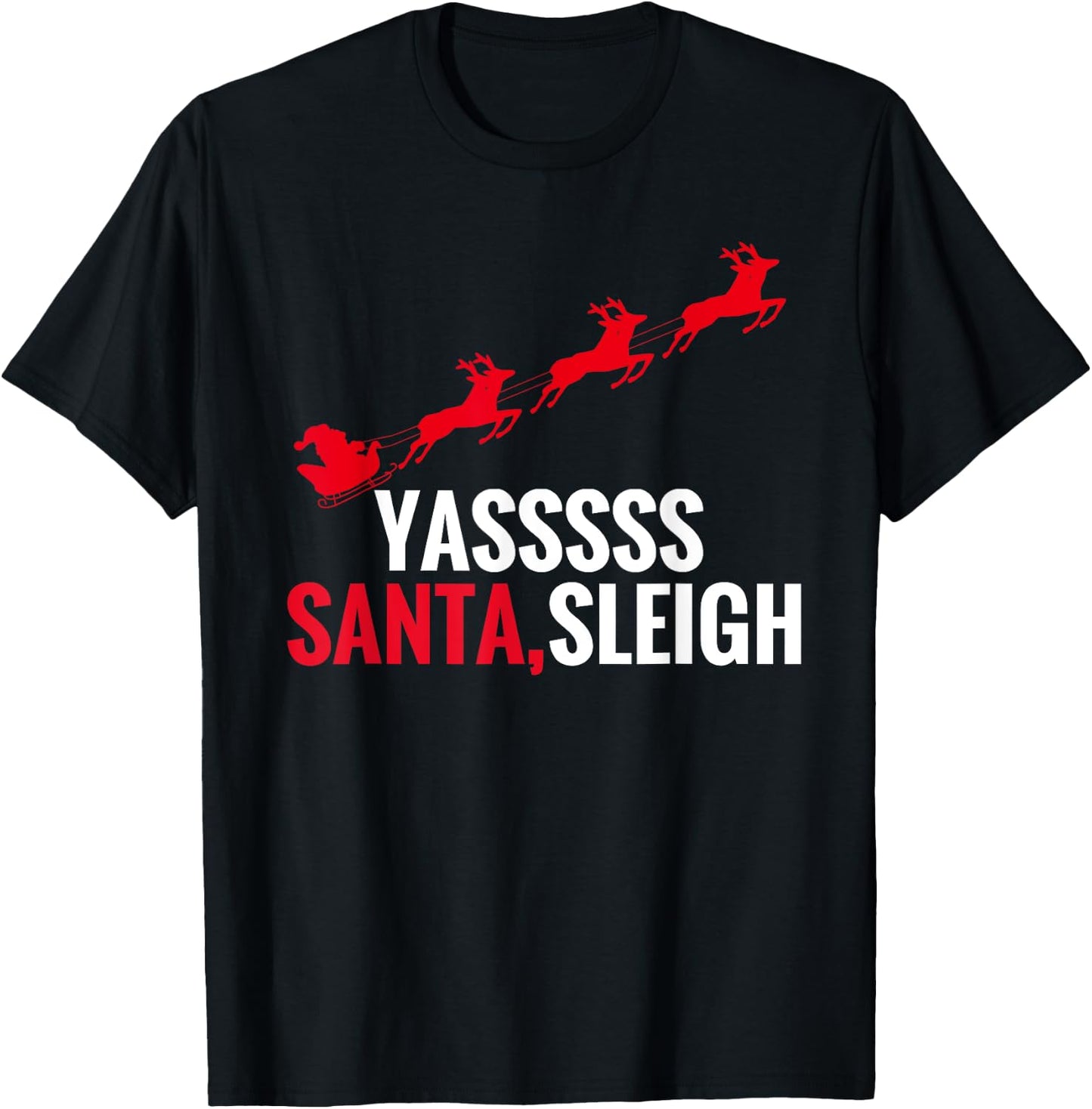Yas Santa Sleigh T-Shirt - T-Shirt | Black