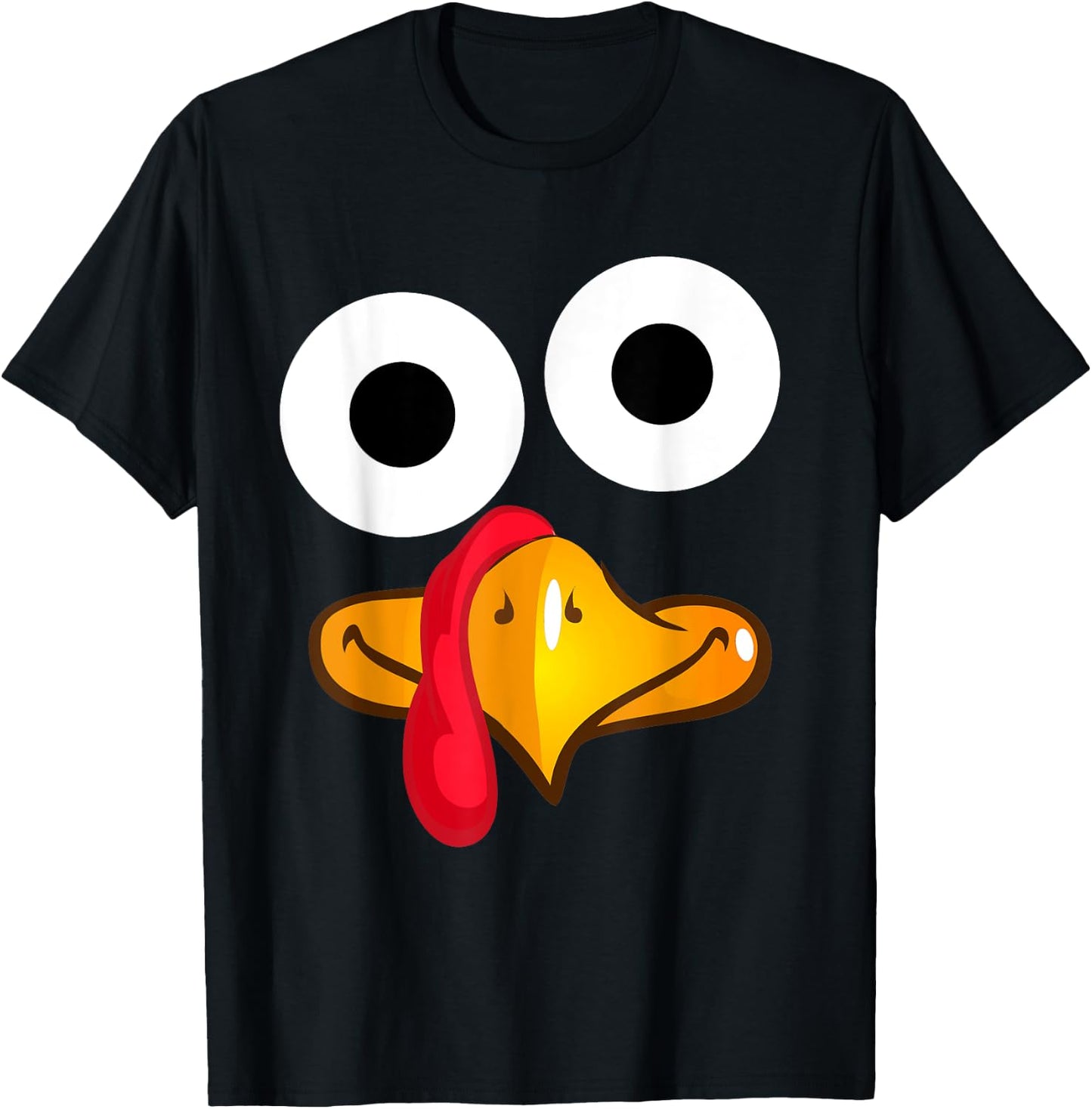 Turkey Face Thanksgiving Funny Costume T-Shirt - T-Shirt | Black