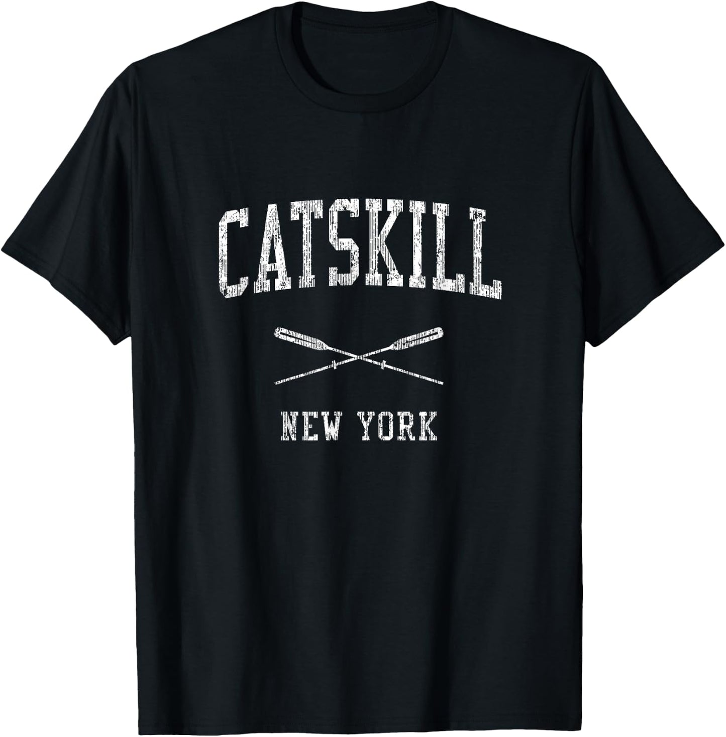 Catskill New York NY Vintage Nautical Sports Design T-Shirt - T-Shirt | Black