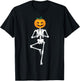 Halloween Pumpkin skeleton Yoga Zen Meditation Gift T-Shirt - T-Shirt | Black