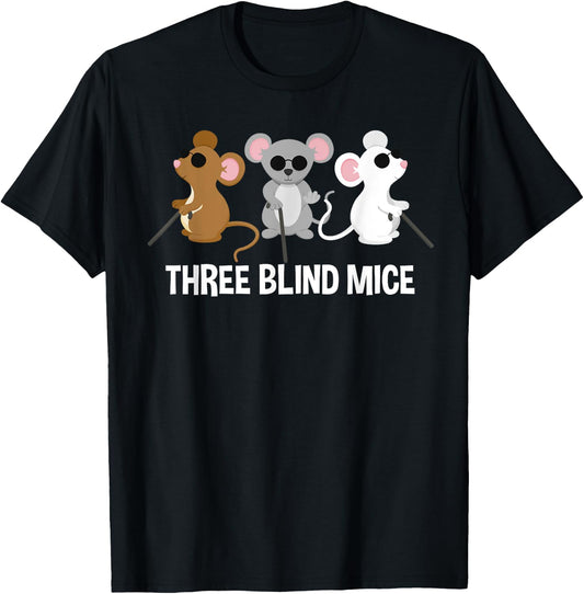 Three Blind Mice Kids Nursery Rhyme T-Shirt - T-Shirt | Black