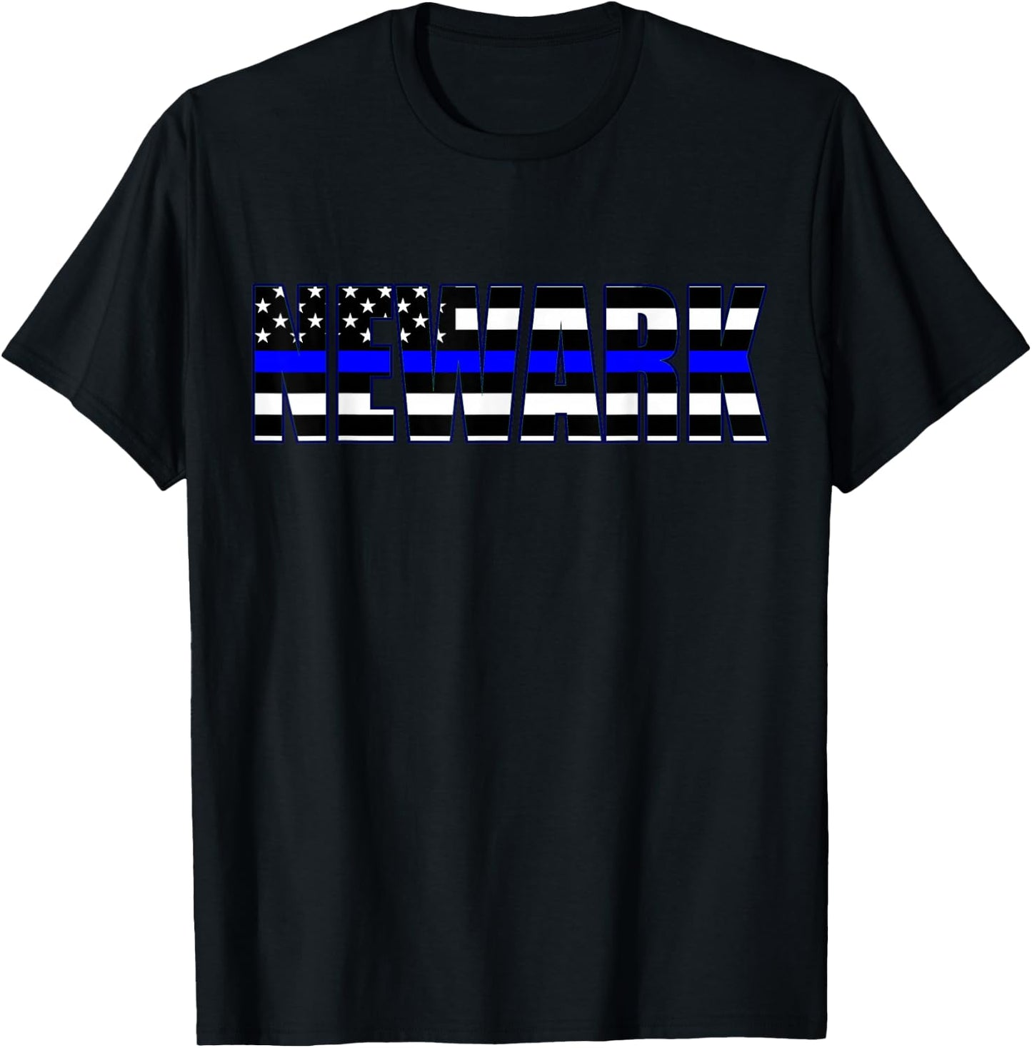 Protect and Serve in Newark Police Flag PD T-Shirt - T-Shirt | Black