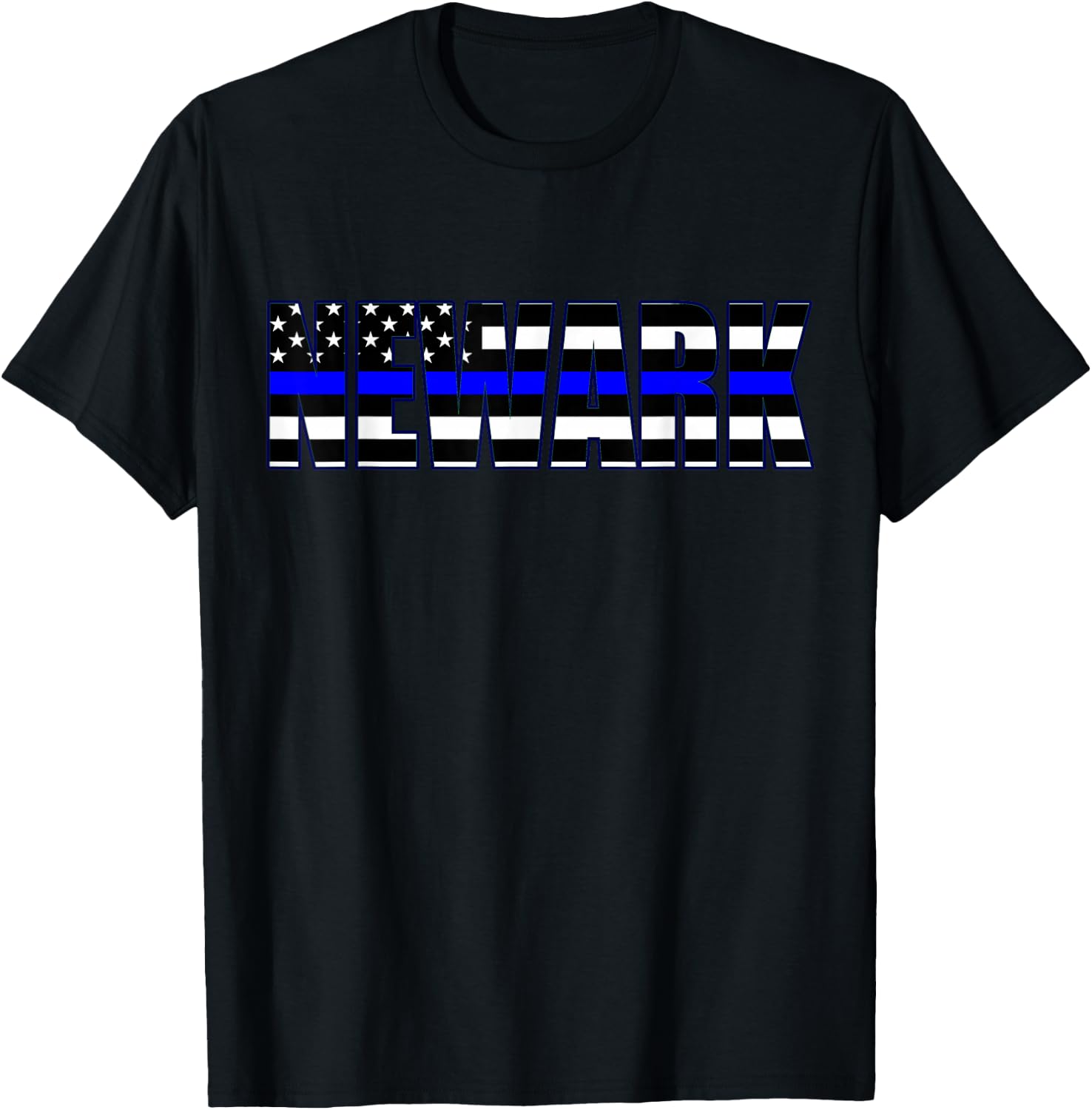 Protect and Serve in Newark Police Flag PD T-Shirt - T-Shirt | Black