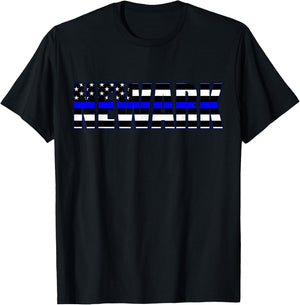 Protect and Serve in Newark Police Flag PD T-Shirt - T-Shirt | Black