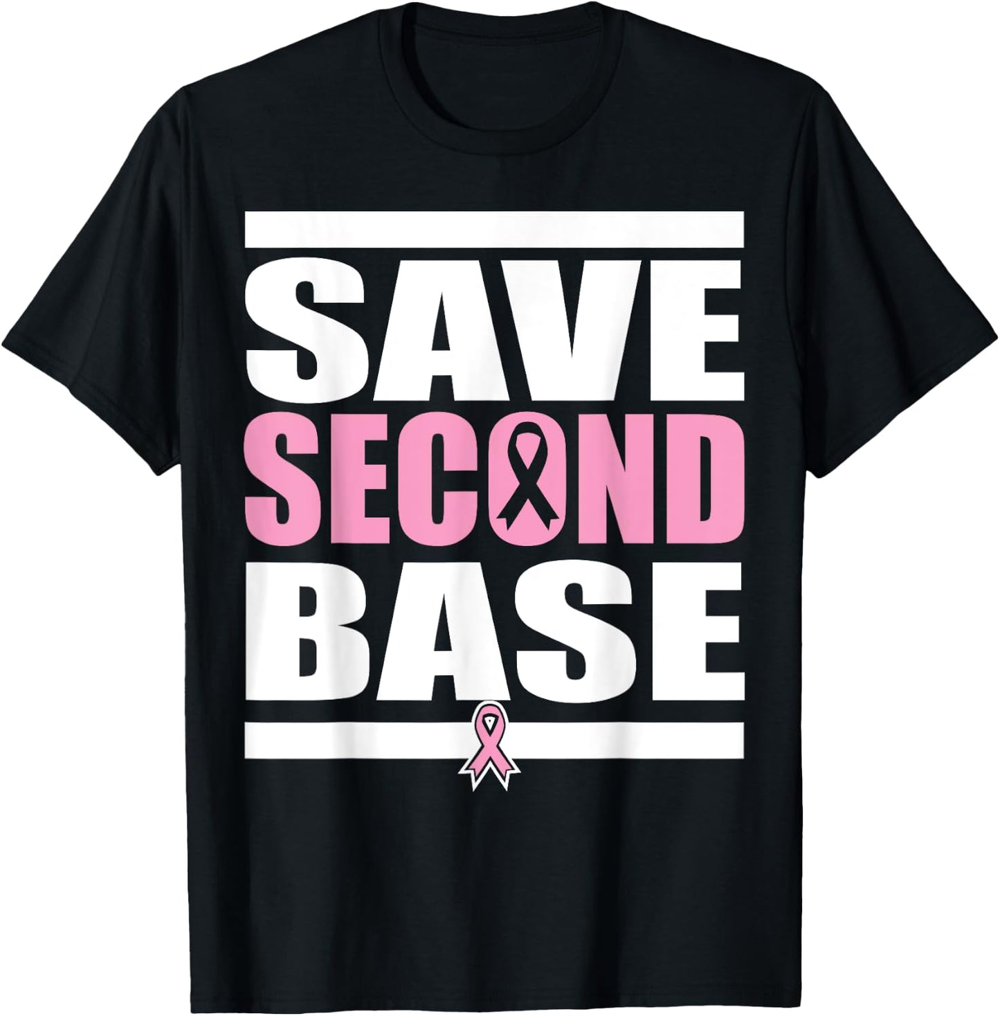 Breast Cancer Awareness | SAVE THE SECOND BASE Shirt T-Shirt - T-Shirt | Black