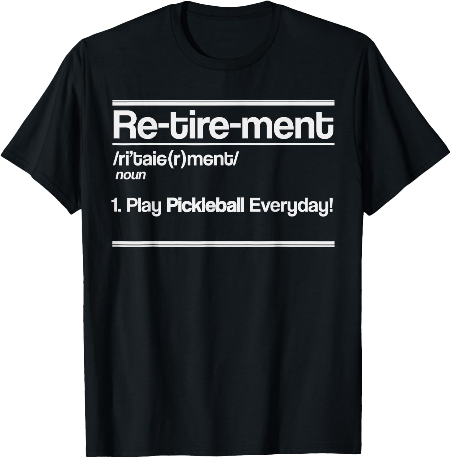 Retirement Definition Pickleball Retired Sport Player Gift T-Shirt - T-Shirt | Black