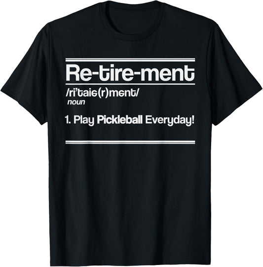 Retirement Definition Pickleball Retired Sport Player Gift T-Shirt - T-Shirt | Black