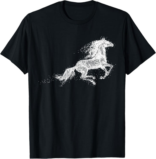 Silhouette Running Galloping Horse T-Shirt - T-Shirt | Black