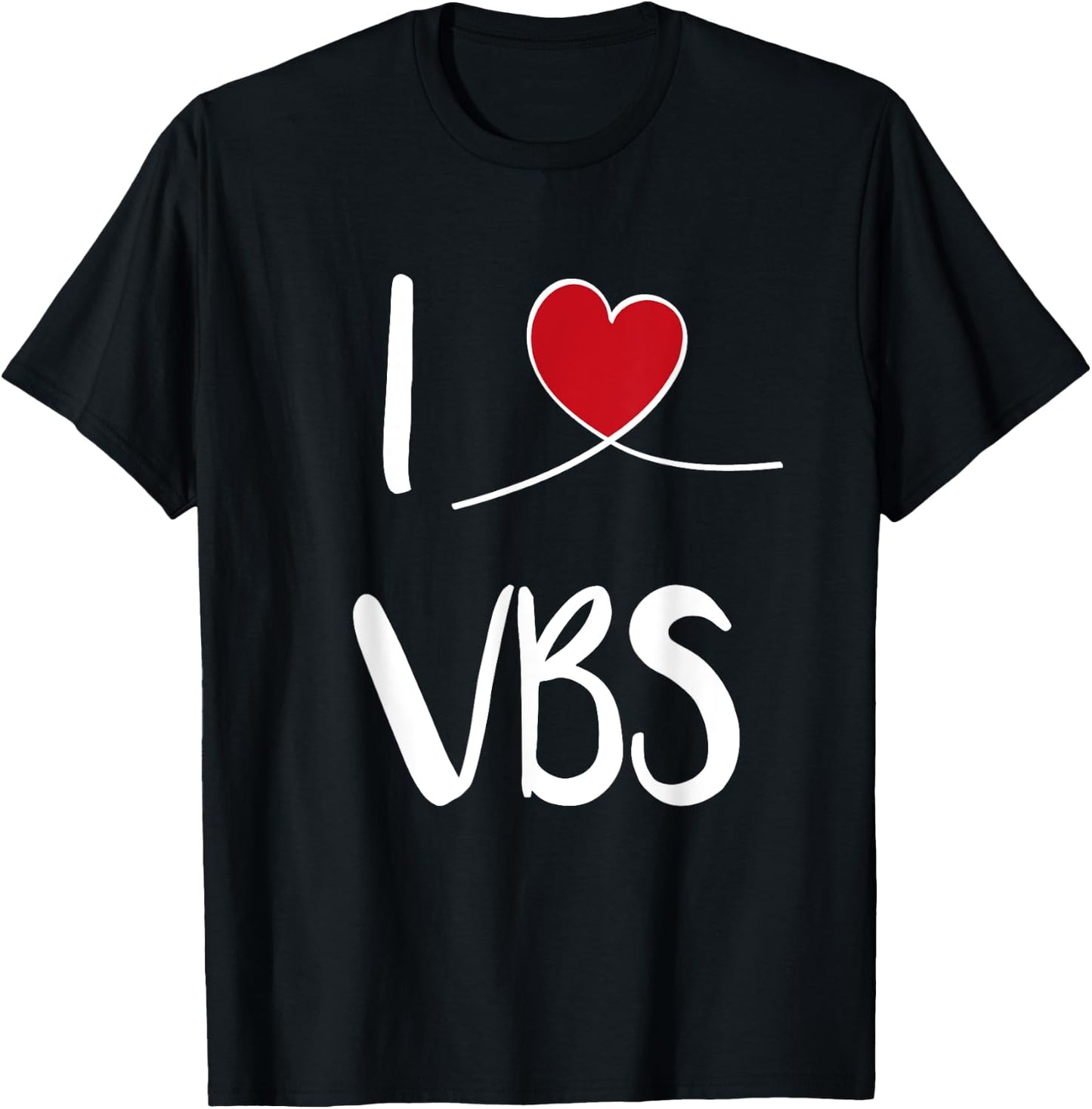 I Love VBS Vacation Bible School 2024 Cute Christian Heart T-Shirt - T-Shirt | Black