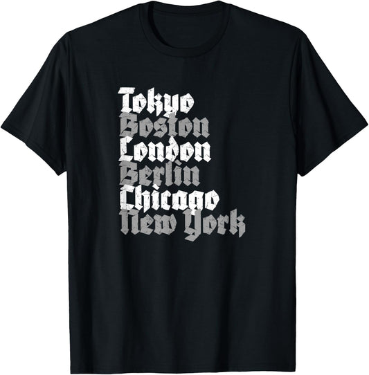 World Marathon Majors Cities T-Shirt - T-Shirt | Black