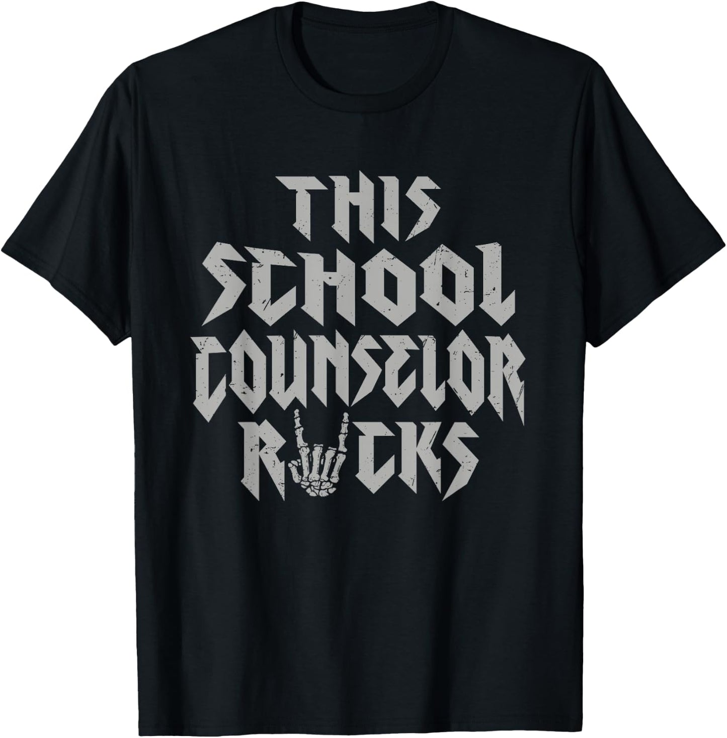 This School Counselor Rocks Rock Music Lover T-Shirt - T-Shirt | Black