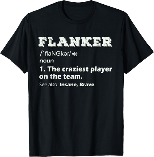 Flanker Position Rugby Player Football Wide Receiver Gifts T-Shirt - T-Shirt | Black