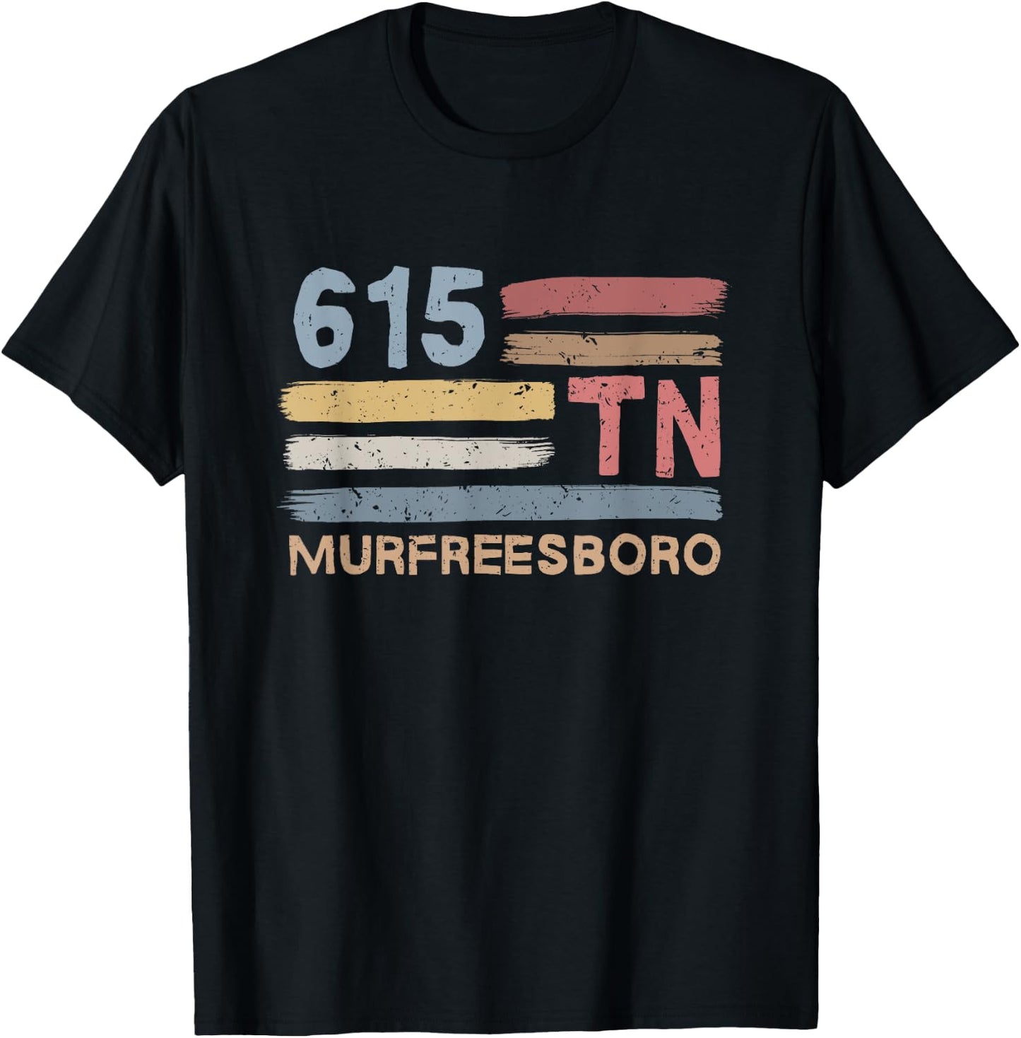 Retro Murfreesboro Area Code 615 Residents State Tennessee T-Shirt - T-Shirt | Black