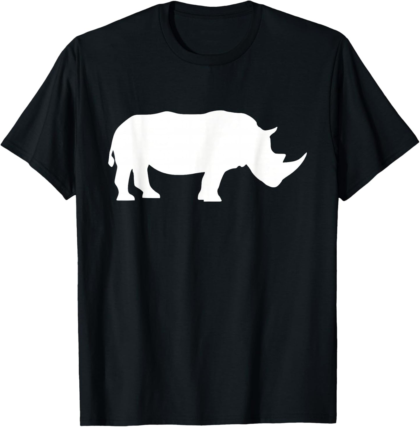 Rhino Store Rhino - Black Adult - Animal Print - - Short Sleeve - Modern Style - Casual Wear - All Seasons T-Shirt - T-Shirt | Black