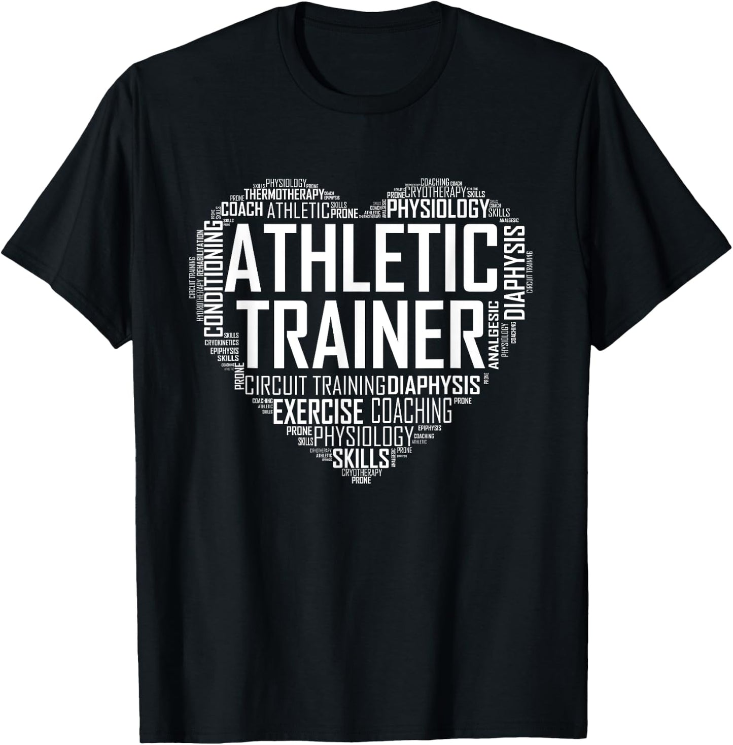 AT Certified Athletic Trainer T Shirt Gift Love Heart T-Shirt - T-Shirt | Black