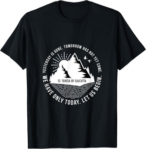 Saint Teresa Of Calcutta Religious Quotes Print T-Shirt - T-Shirt | Black
