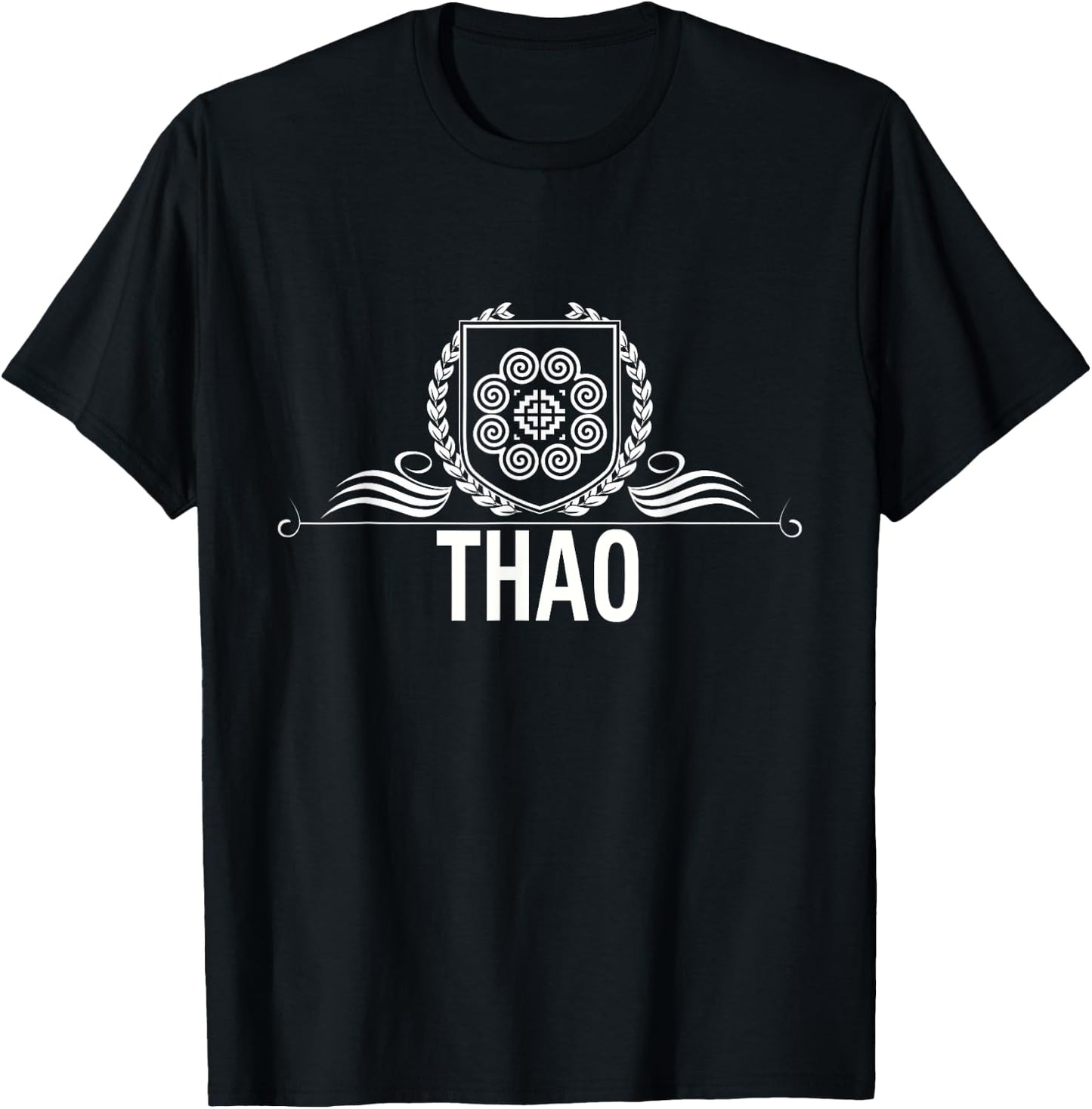 Thao Spiral Family Scroll Hmong Design T-Shirt - T-Shirt | Black