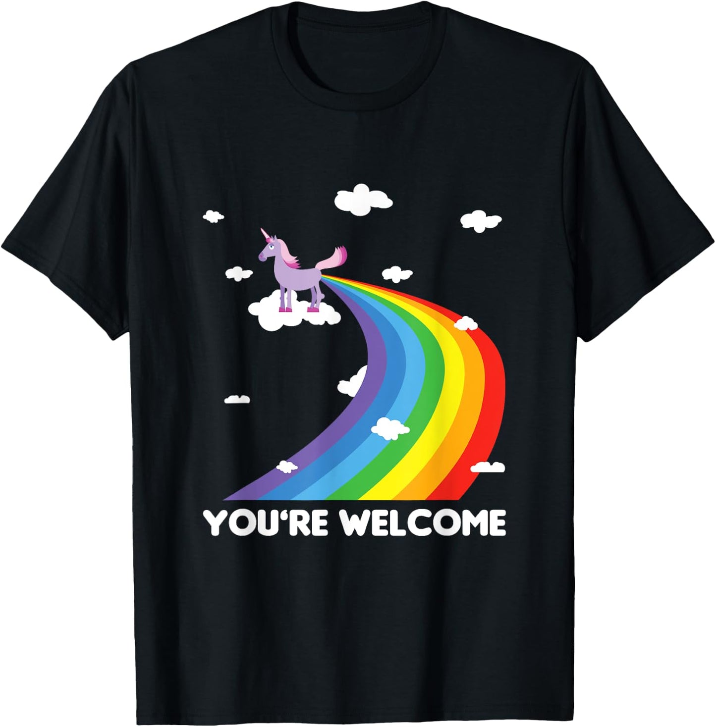 Fun Unicorn Rainbow Fart Poop Where Rainbows From Joke Gift T-Shirt - T-Shirt | Black