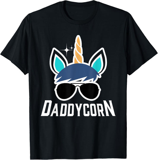 Daddycorn Unicorn Daddy And Baby Father's Day T-Shirt - T-Shirt | Black